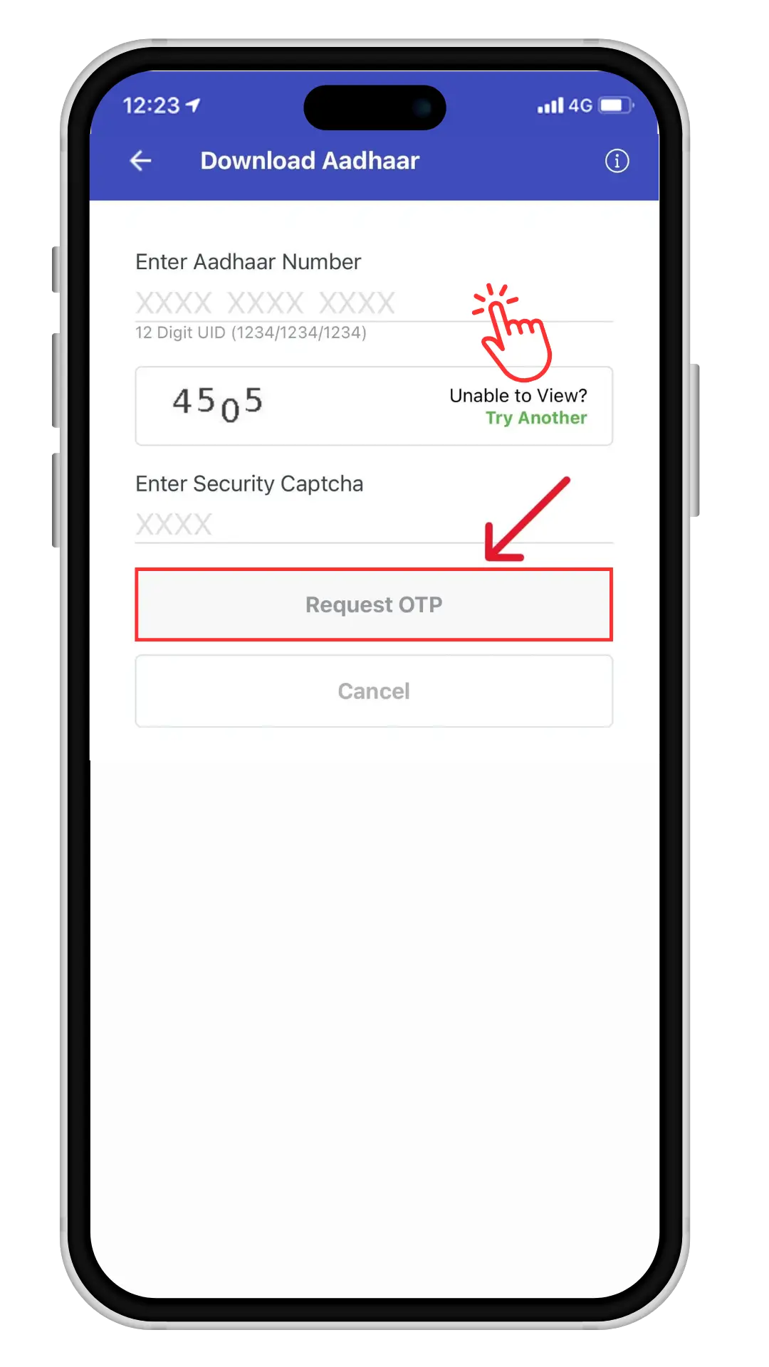 Visit MyAadhaar portal screenshot